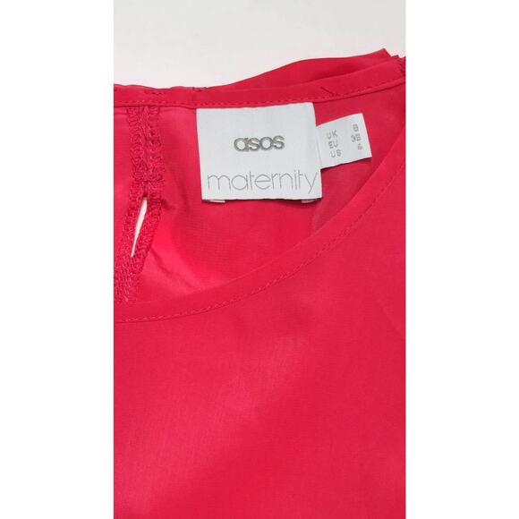 Asos maternity hot pink fuchsia blouse women's 4 - Picture 2 of 5